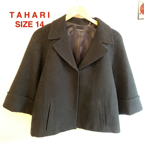 Tahari Jackets & Blazers - ⭐️NEW PRICE⭐️TAHARI Subtle Black Brocade Jacket Size US 14 PLUS SIZE EUC